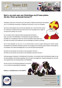 ROPARUN brief Sinterklaas + pieten